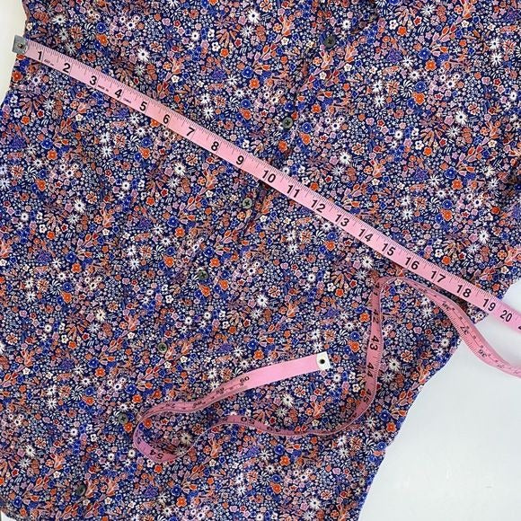 J.Crew x Liberty London || Printed Kayoko Indigo Sunset Floral Perfect Shirt 8