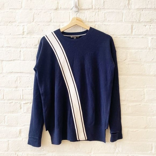 Athleta || Streetwise Sweater Navy Stripe XXS