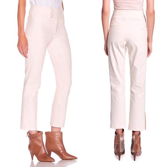 Isabel Marant || Ovida Side Slit Pants Cropped Trousers Cream Blush 40 US 8