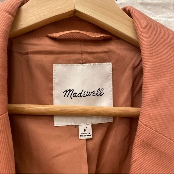 Madewell || The Larsen Blazer in Drapeweave Dried Rose Pink Coral Medium