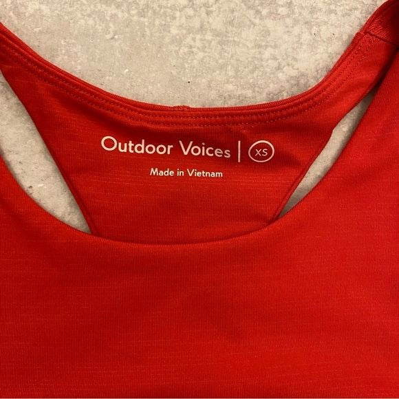 Outdoor Voices || Move Free Crop Top Longline Sports Bra Scarlet Red XS