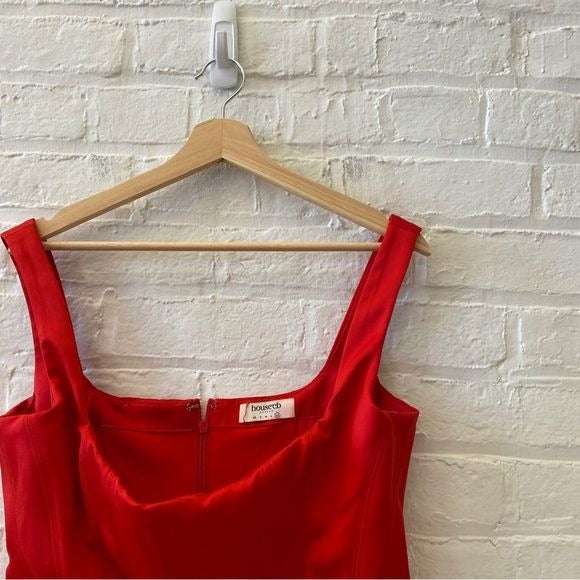 House of CB || Satin Rafa Longline Corset Top Scarlet Red L+ (XL)