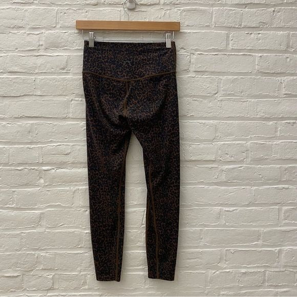 Varley || Let’s Move High Rise Leggings Bronze Distorted Cheetah Brown Small