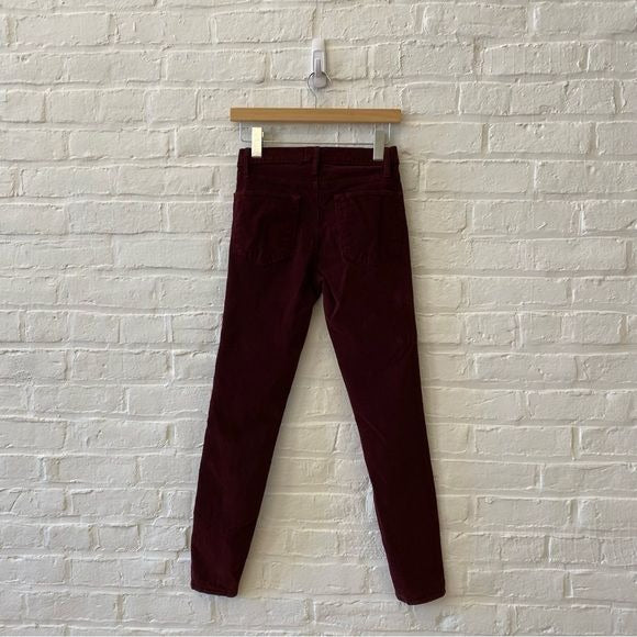 Frame || Le High Skinny Cords Corduroy Bordeaux Burgundy 26