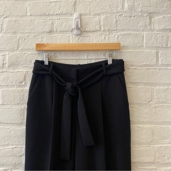 Theory || Sash Tie Pant in Crepe Trouser Ankle Black 4