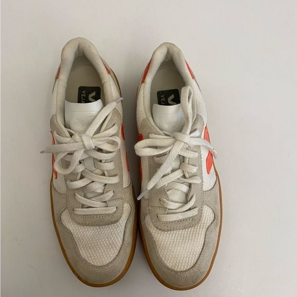 Veja || V-10 Sneakers White Orange Fluo Natural 38