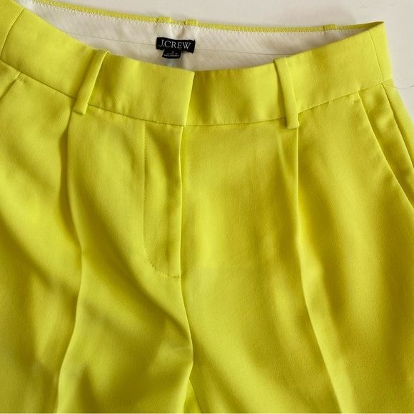 J. Crew || Essential Pant in City Crepe Lemon Sorbet Neon Yellow 0