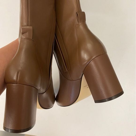 Cole Haan || Valley Square Toe Block Heel Tall Boots Chestnut Brown Chrystie 7