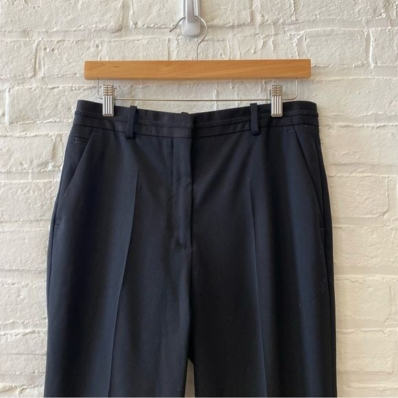 The Kooples || Cropped Stretch Ankle Pants Banded Waist Black 40