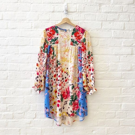 Umgee || Long Sleeve Floral Mini Dress Multi Small