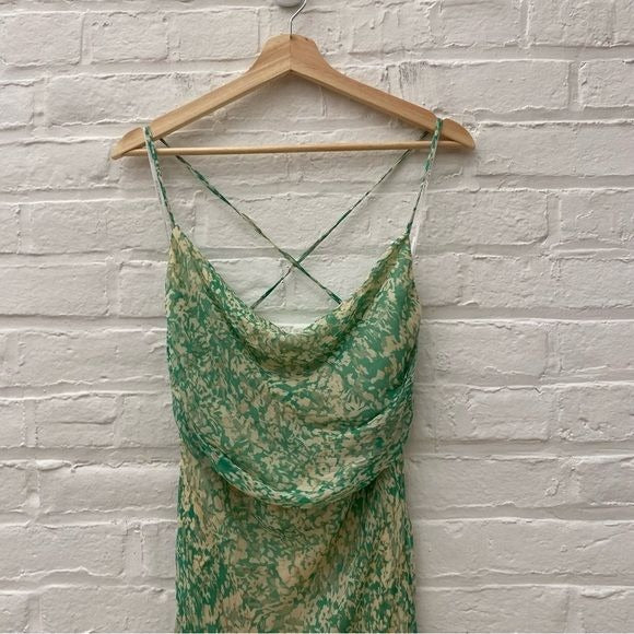 Shona Joy || Belvedere Lace Back Bias Maxi Dress Green US 8