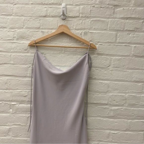 Love, Bonito || Adrianna Cowl Neck Midi Cocktail Slip Dress Lavender 6 NWT