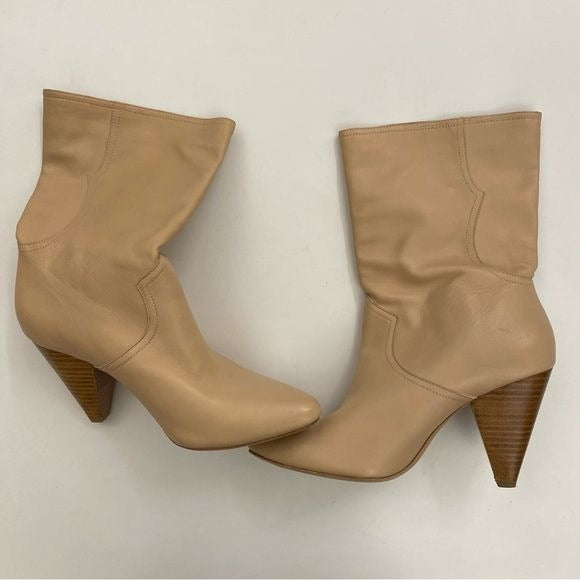 Joie || Gabbissy Almond Toe Leather Boot In Blush Tan 39.5