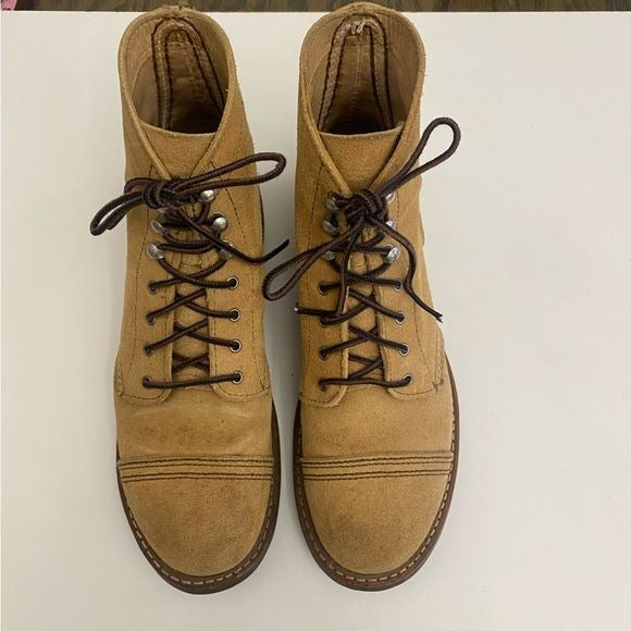 Red Wing Shoes || Iron Ranger 3368 Lace Up Boots Mohave Rough Leather Tan 7.5