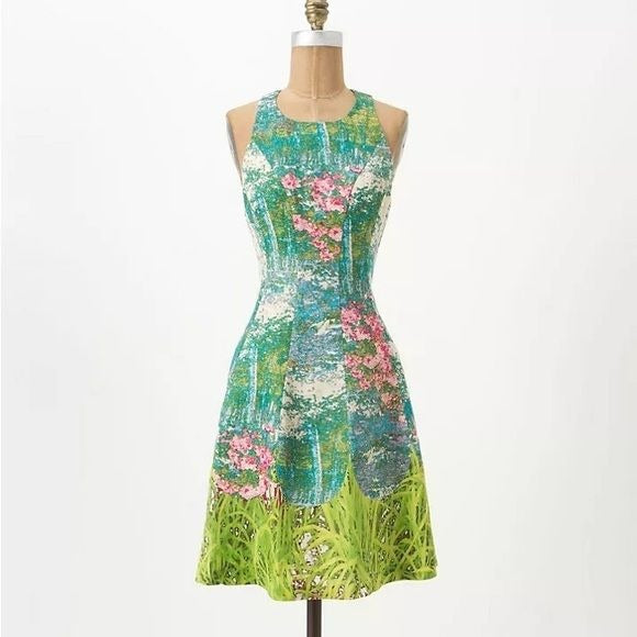 Anthropologie || Tracy Reese Revisited Impressionist Fit Flare Floral Dress 12