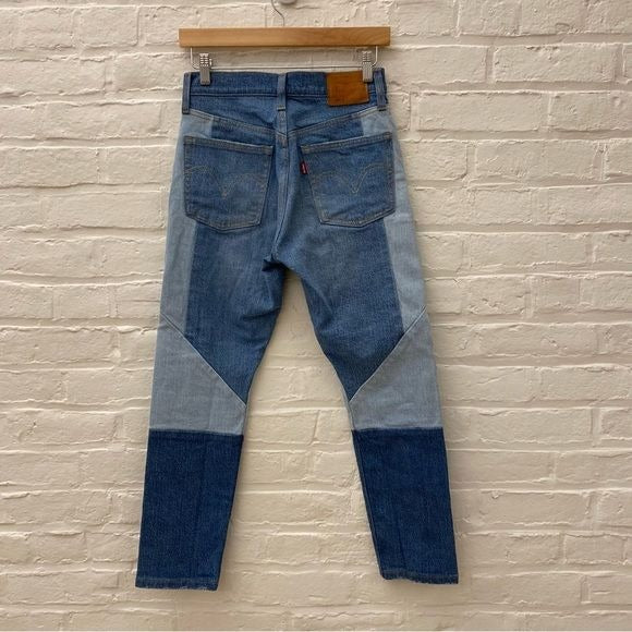 Levi’s || 501 Skinny Twice as Nice Patchwork Denim Jeans 25