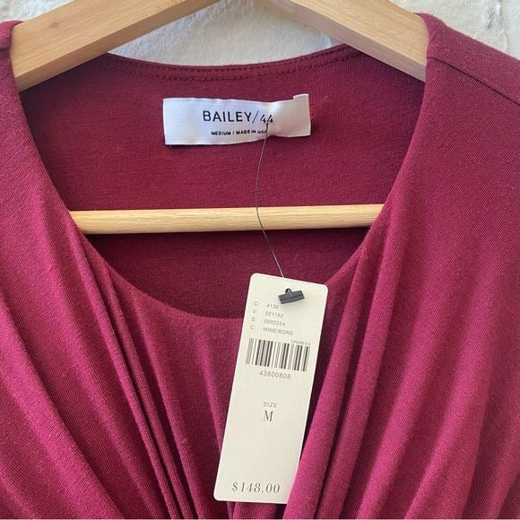 Anthropologie || Bailey44 Twist Knot Keyhole Dress Burgundy Medium NWT