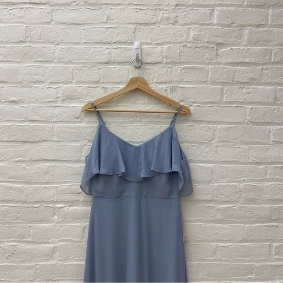 Birdy Gray || Jane Convertible Formal Bridesmaid Dress Gown Dusty Blue M NWT