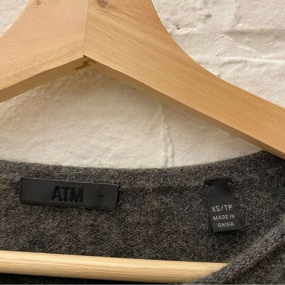 ATM Anthony Thomas Melillo || Cashmere Crew Neck Pullover Sweater Dark Gray XS