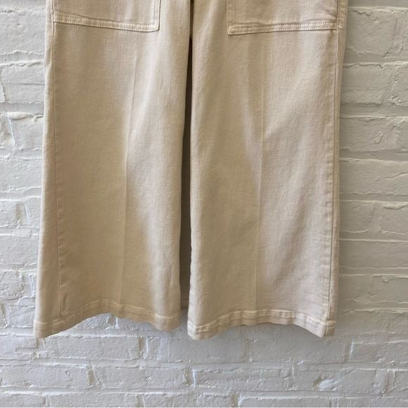 Anthropologie || Pilcro Kit Cropped High-Rise Wide-Leg Trouser Jeans Ivory 27P