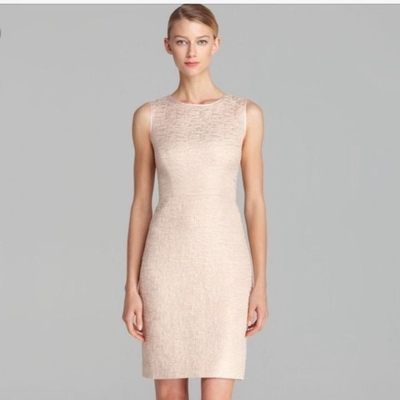 Kate Spade || Della All That Glitters Sheath Dress Rose Gold Metallic Pink 12