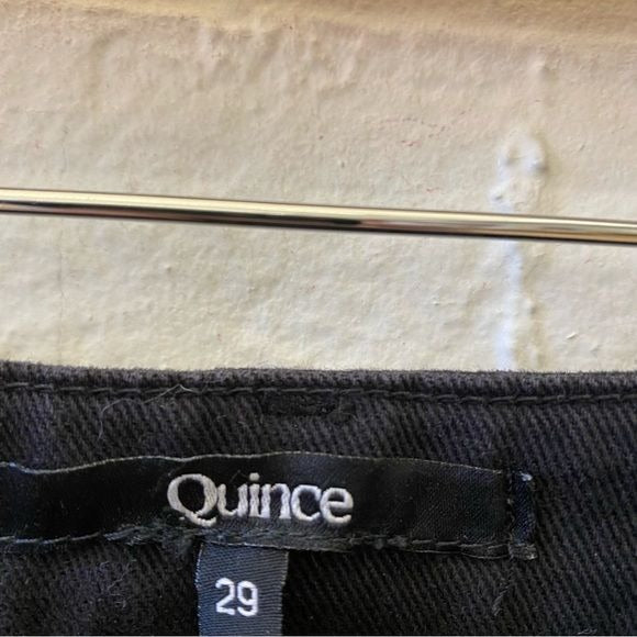 Quince || Cotton Twill Wide-Leg Crop Pants Black 29