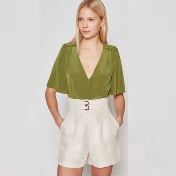 Joie || Cadell Blouse in Fauna Green L