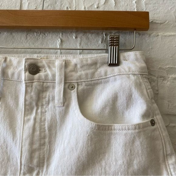 Madewell || Curvy High-Rise Denim Shorts in Tile White Raw Hem 27