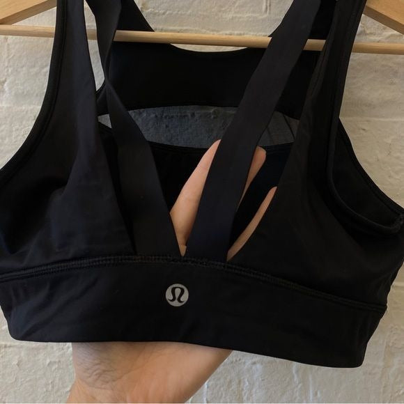 Lululemon || Run The Day Bra Mesh Strappy Black 6