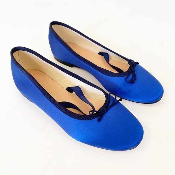 J.Crew || Zoe Strappy Flats in Satin Blue 6.5