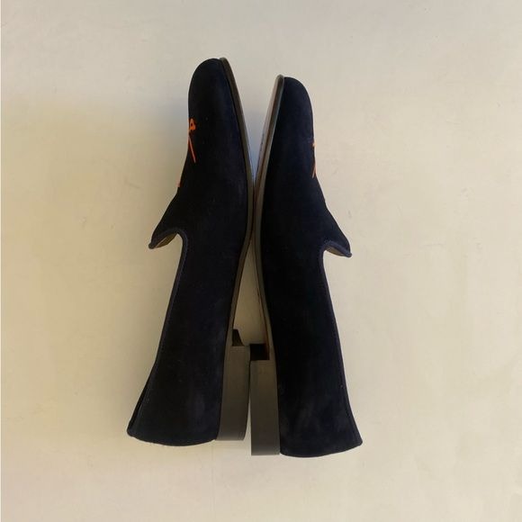 JP Crickets || University of Virginia UVA Suede Embroidered Smoking Loafers 8