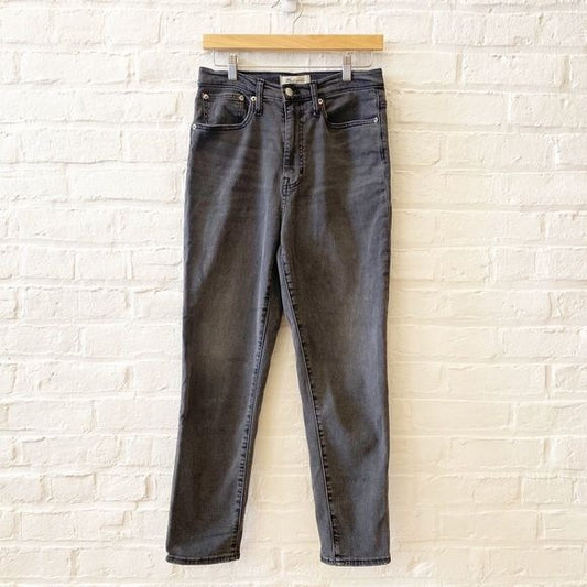 Madewell || The Momjean in Dunstable Wash: Comfort Stretch Edition Black Gray 27