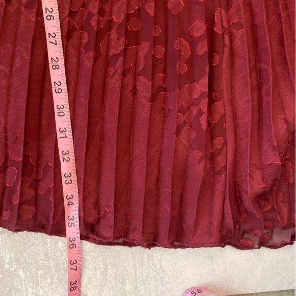 Anthropologie || Toulon Pleated Swing Dress Burgundy Medium NWT