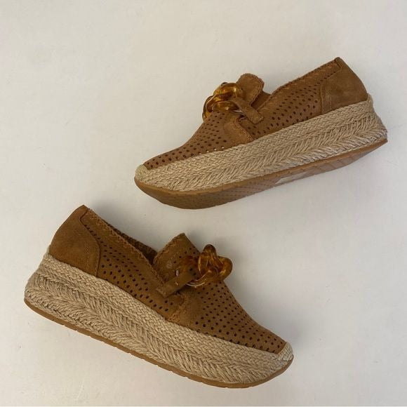 Dolce Vita || Jhenee Perforated Wedge Sneakers Espadrilles Pecan Suede Brown 7