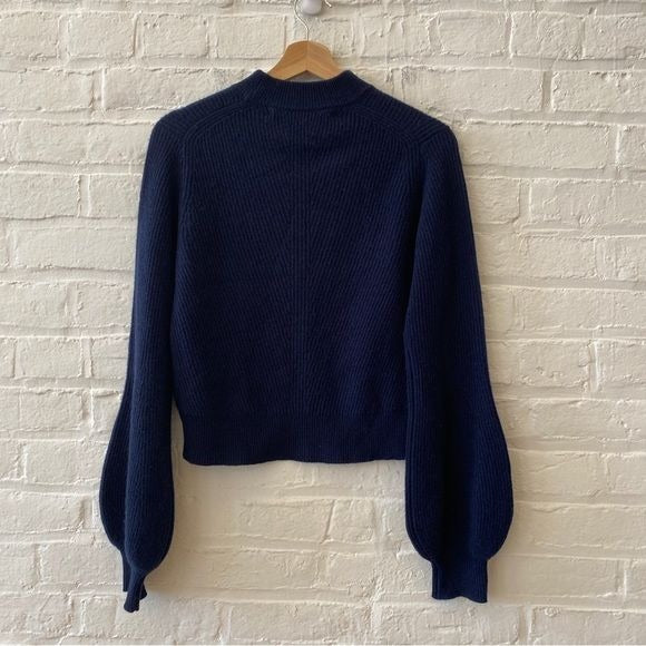 Veronica Beard || Ribbed Cashmere Sweater Navy Blue XS