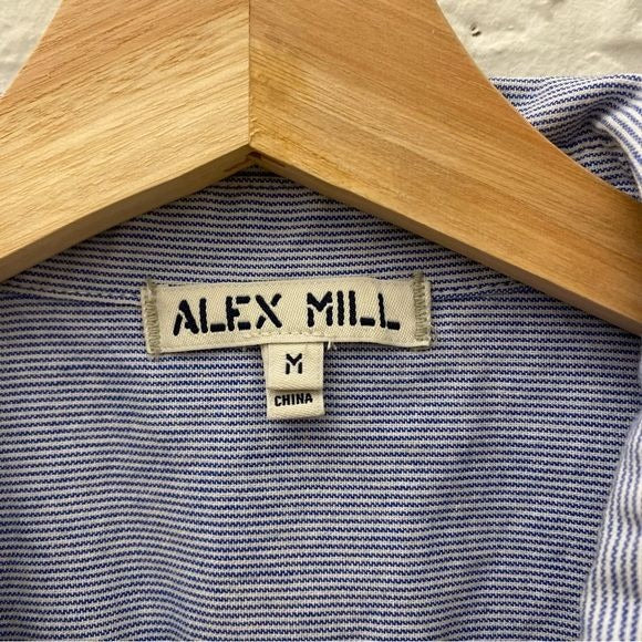 Alex Mill || Pocket Button Down Shirt Blue + White Stripe Medium