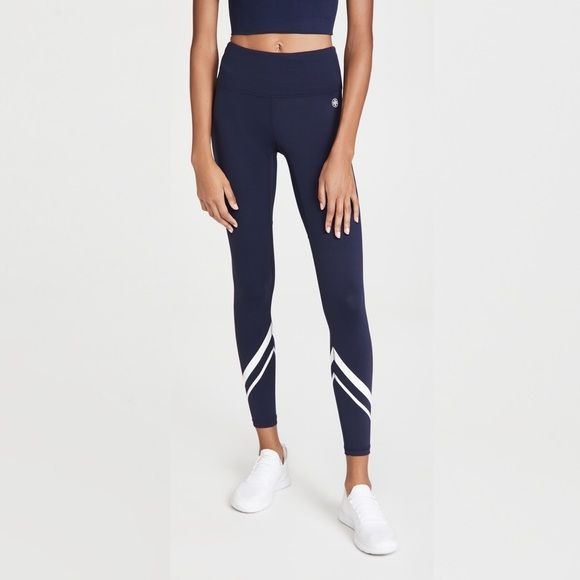 Tory Burch || Chevron Leggings Navy + White Small