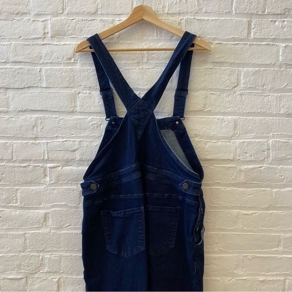 Universal Standard || Olivia Denim Overalls Stretch Dark Indigo Blue Small 14-16