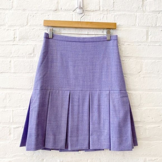 J. Crew || Box Pleated Skirt Wool Lavender 0