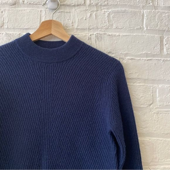 Veronica Beard || Ribbed Cashmere Sweater Navy Blue XS