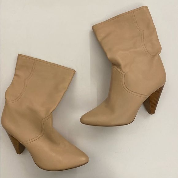 Joie || Gabbissy Almond Toe Leather Boot In Blush Tan 39.5