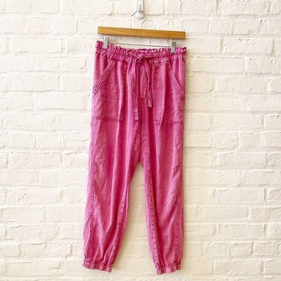 Anthropologie || Rhys Linen Blend Utility Jogger Pants Pink Small