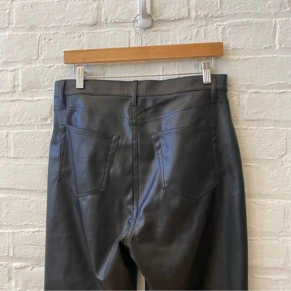 LOFT || Faux Leather Flare Crops in Black NWT 8