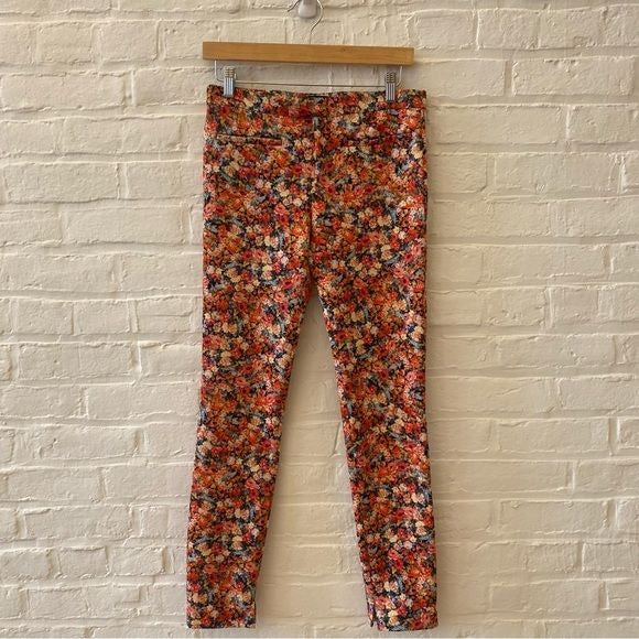 Zara || Two Piece Matching Suit Floral Blazer Pants Red Pink XS / S