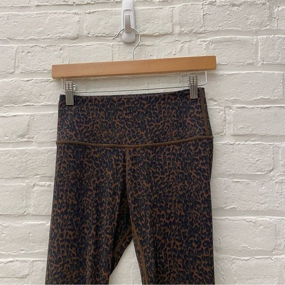 Varley || Let’s Move High Rise Leggings Bronze Distorted Cheetah Brown Small