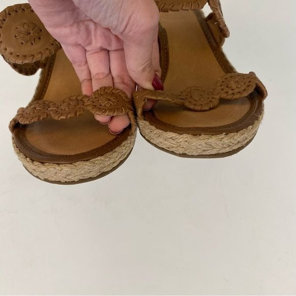 Jack Rogers || Shelby Espadrille Wedge Sandal in Cognac Brown Tan 8