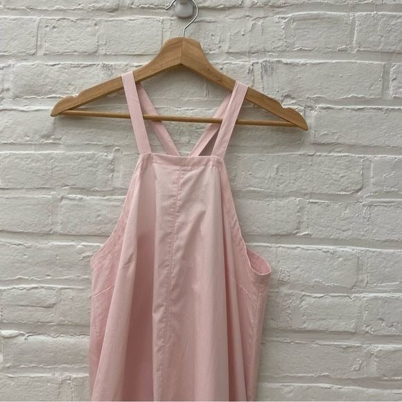 Foemina || Isla Sleeveless Cotton Poplin Halter Maxi Dress Blush Pink US 6