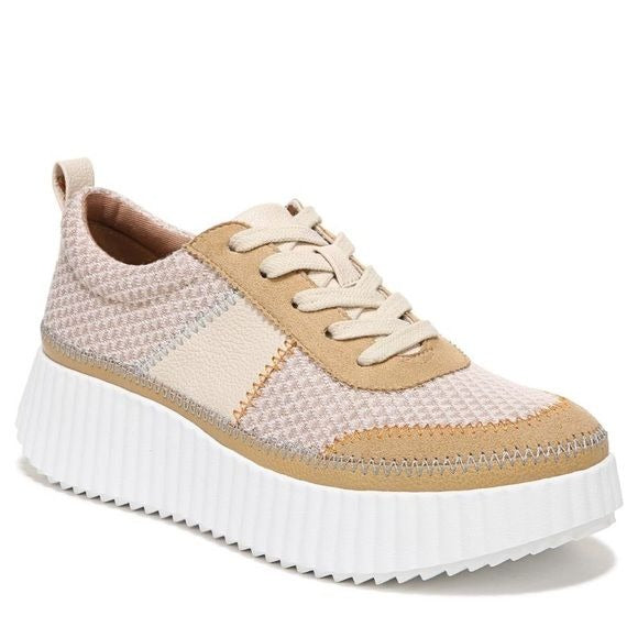 Zodiac || Crochet-Look Platform Sneaker Chloe Nama Dupe Tan Ivory 10