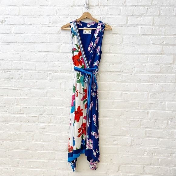 Anthropologie || Maeve Botanica Floral Sleeveless Faux Wrap Dress 4