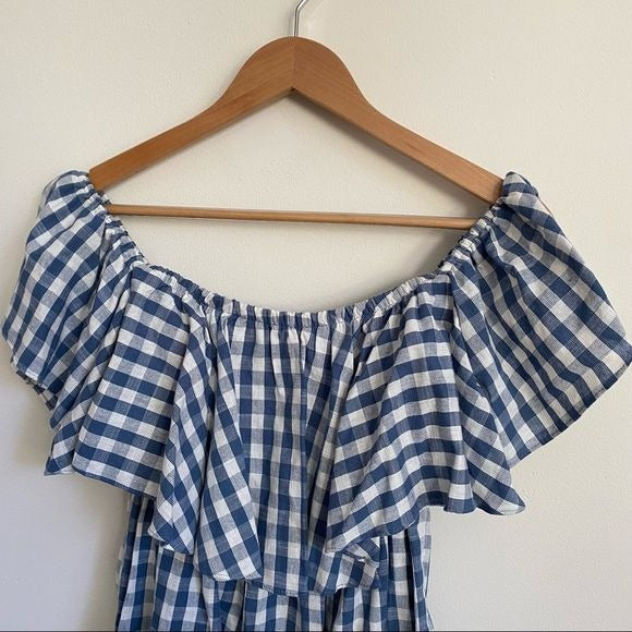 Misa Los Angeles || Belu Mini Dress Blue & White Gingham Extra Small NWT